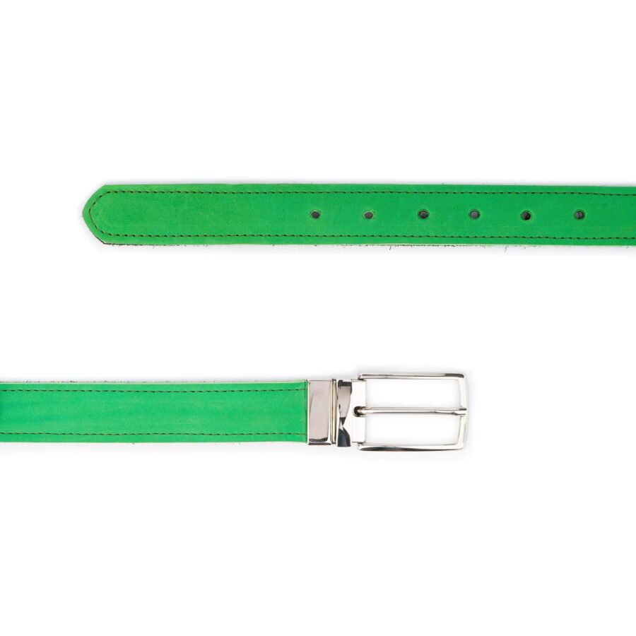 bright green mens leather reversible belt 2