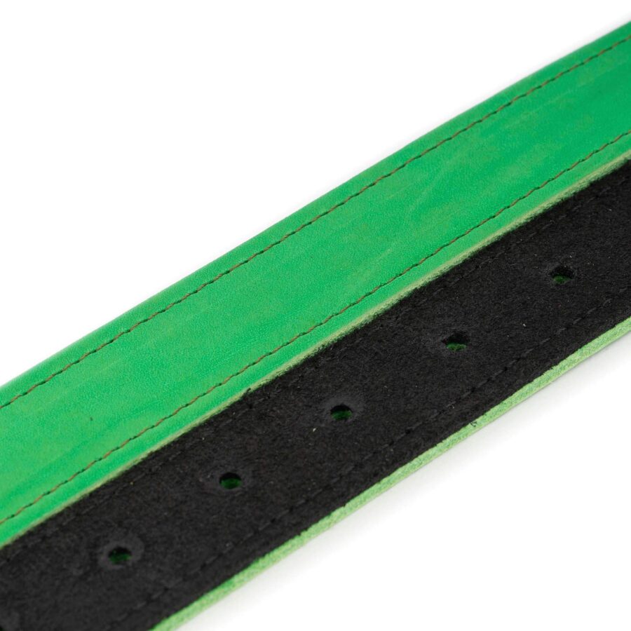 bright green mens leather reversible belt 4