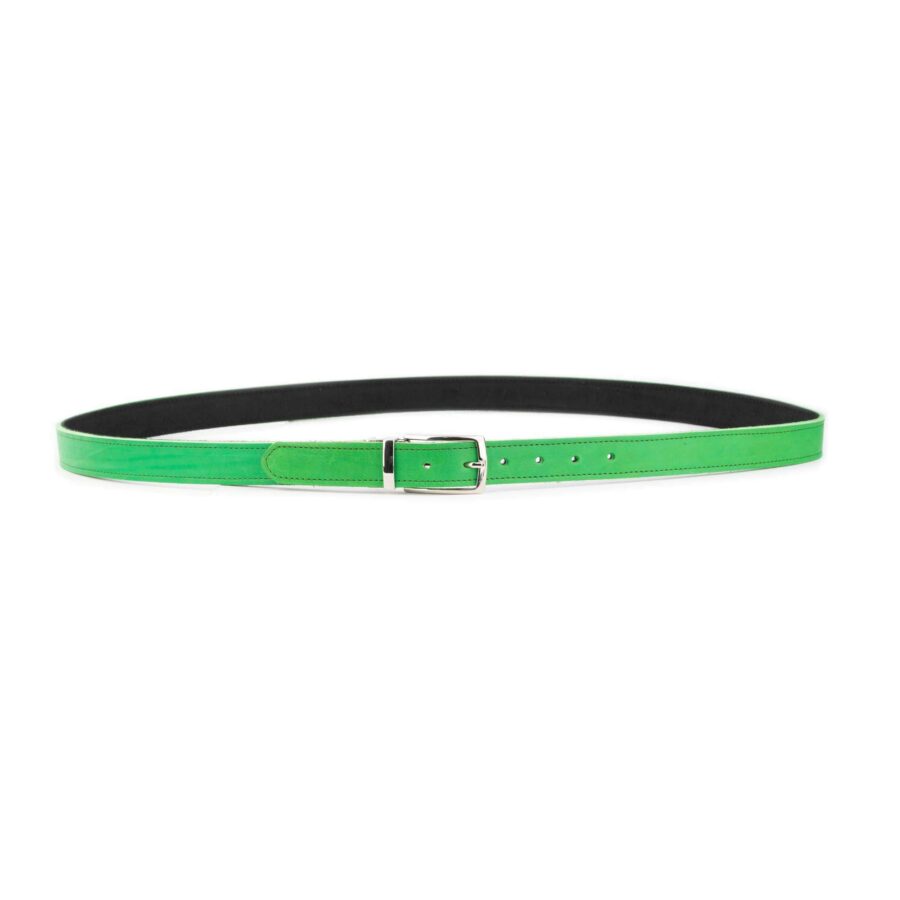 bright green mens leather reversible belt 5