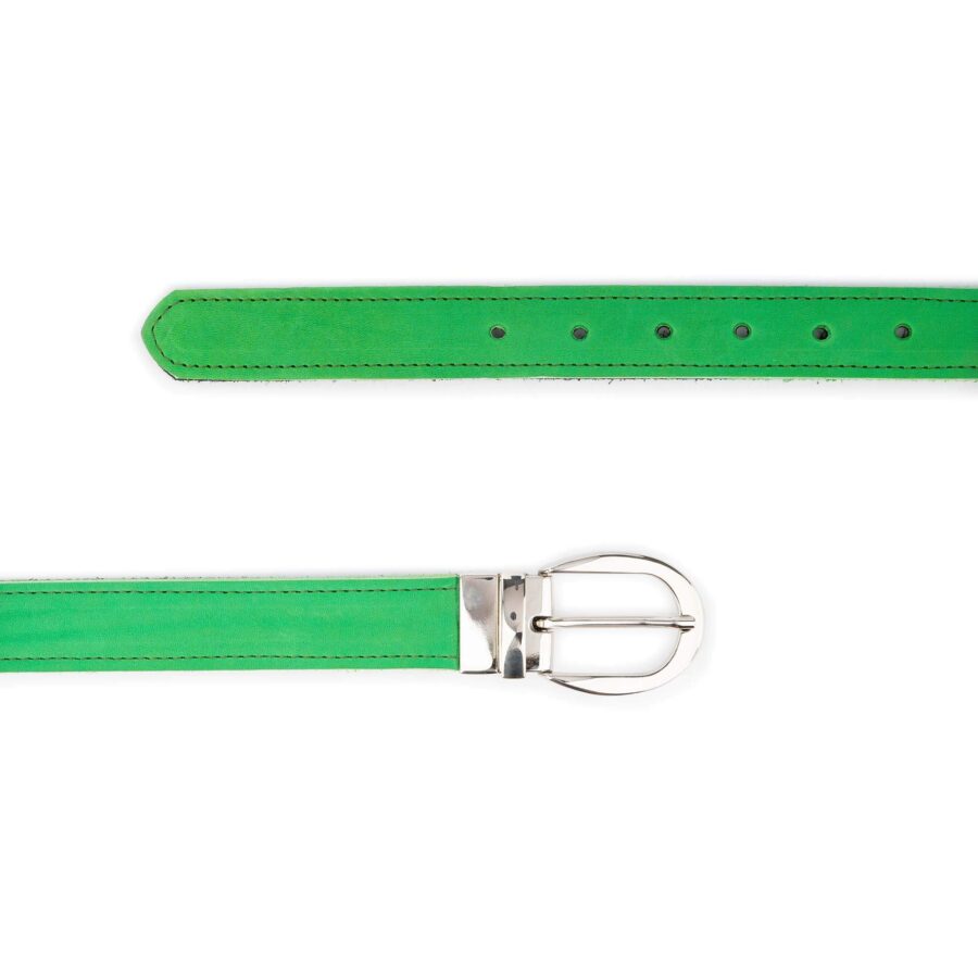 bright green reversible leather belt for women 2