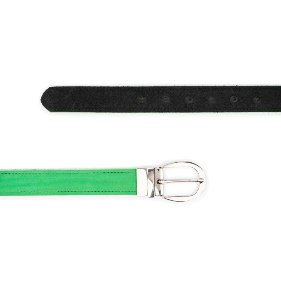 bright green reversible leather belt for women 3