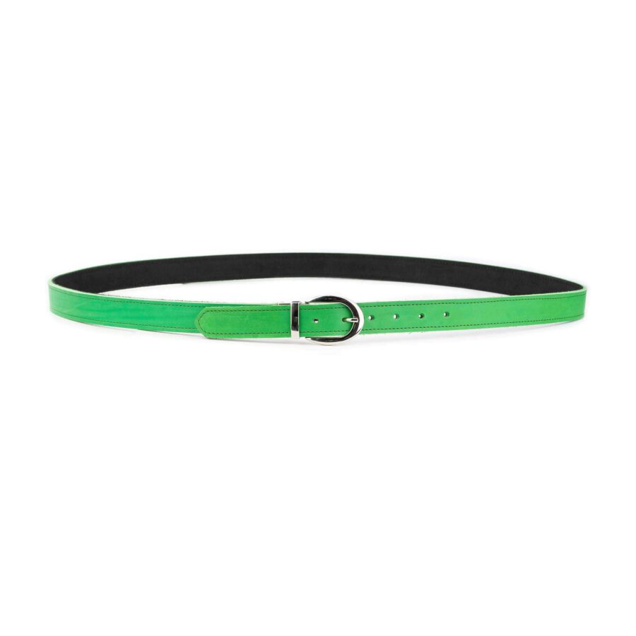 bright green reversible leather belt for women 5