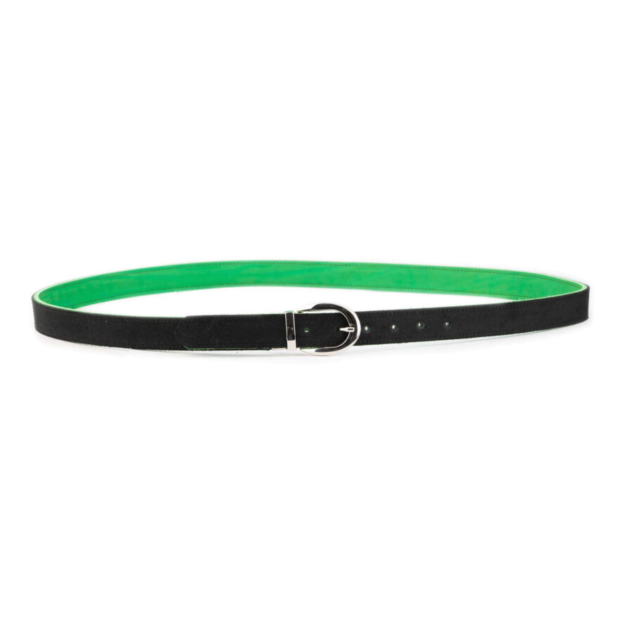 bright green reversible leather belt for women 6