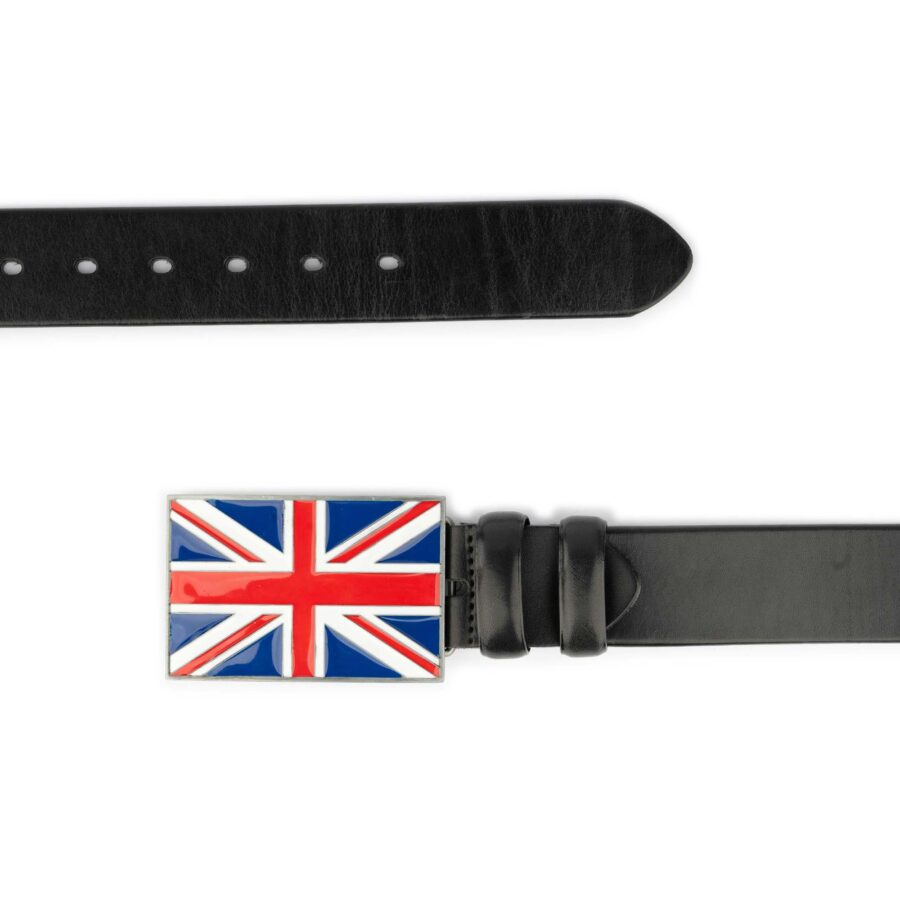 british flag belt thick black genuine leather 2