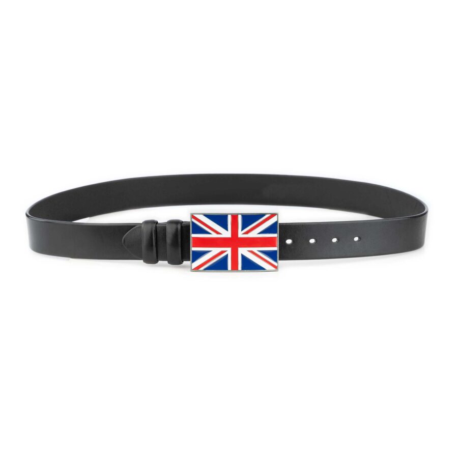 british flag belt thick black genuine leather 3