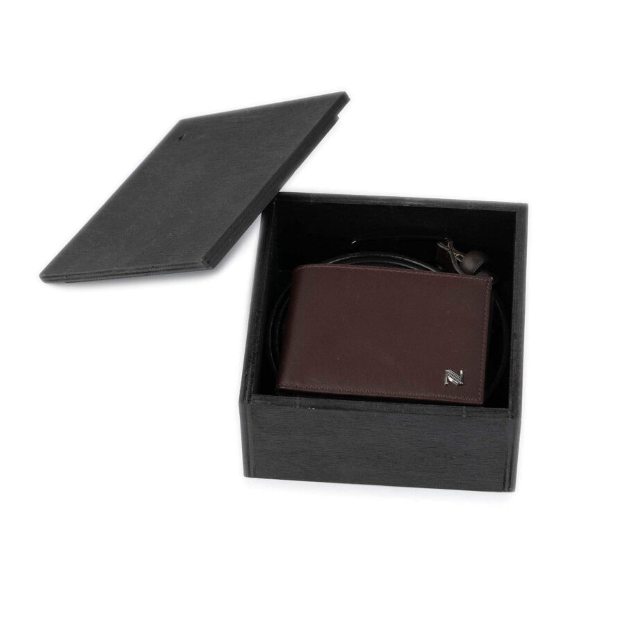 brown leather belt and wallet gift set for men 2