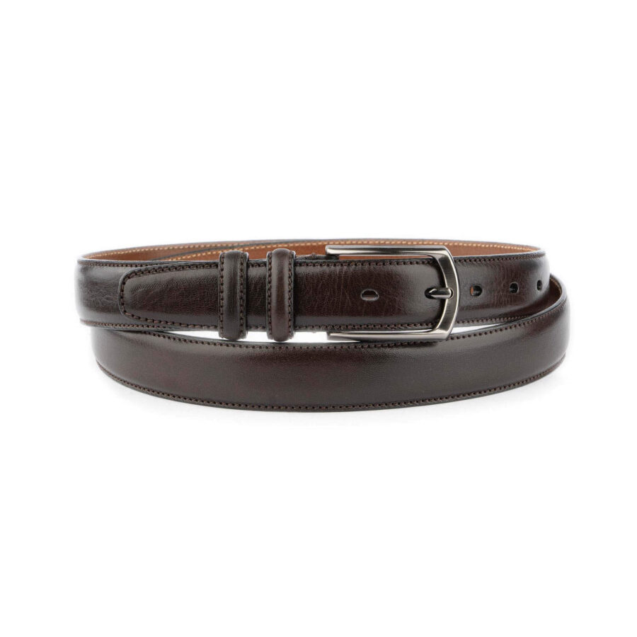 dark brown dress belt for men 1 1 8 inch 1 11 02092024 AML