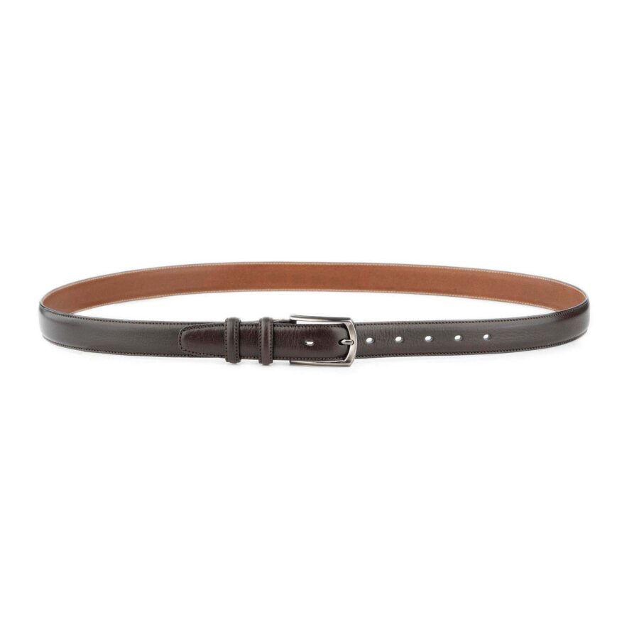 dark brown dress belt for men 1 1 8 inch 4