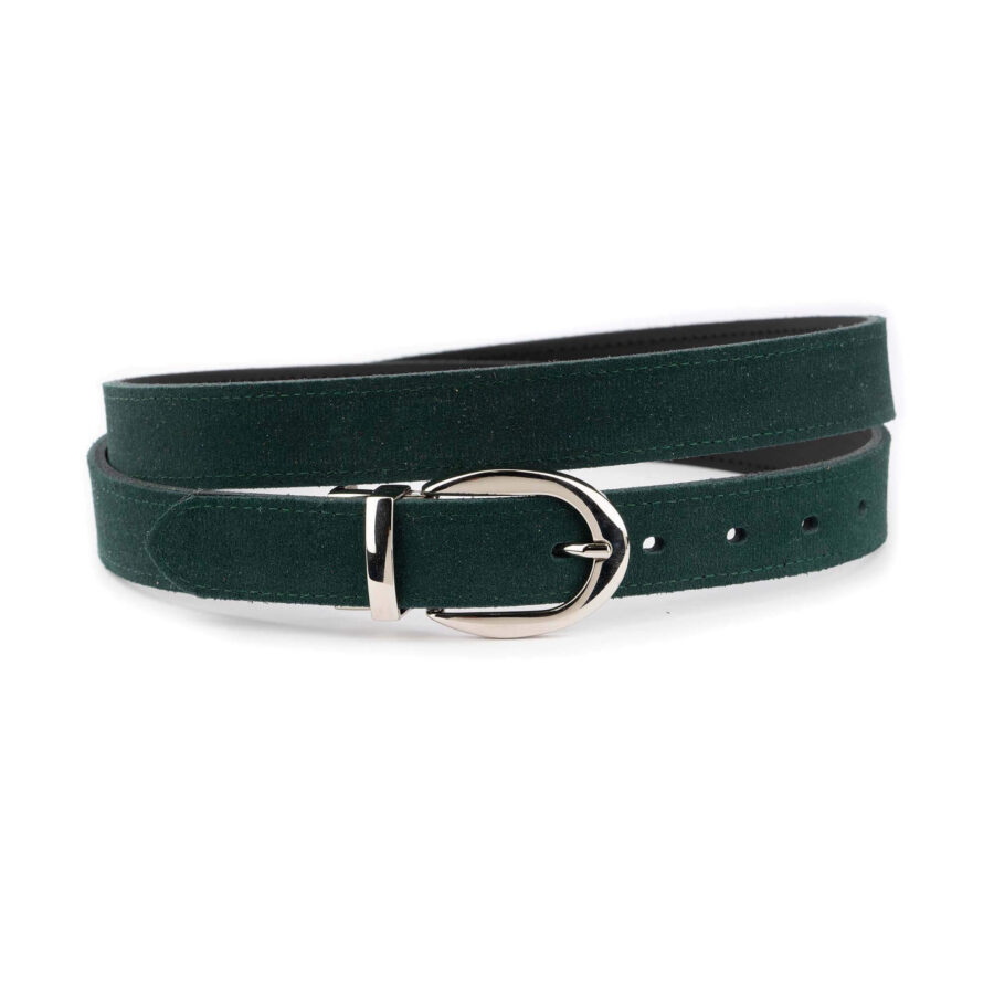 dark green suede ladies reversible belt 1 30 VEL6294 PUL2680 MAG11862