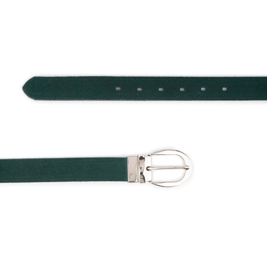 dark green suede ladies reversible belt 2