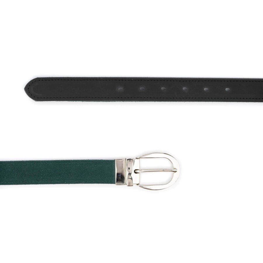 dark green suede ladies reversible belt 3