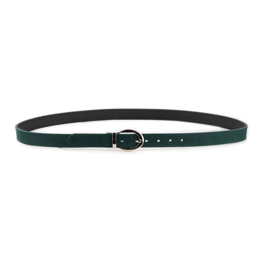 dark green suede ladies reversible belt 5