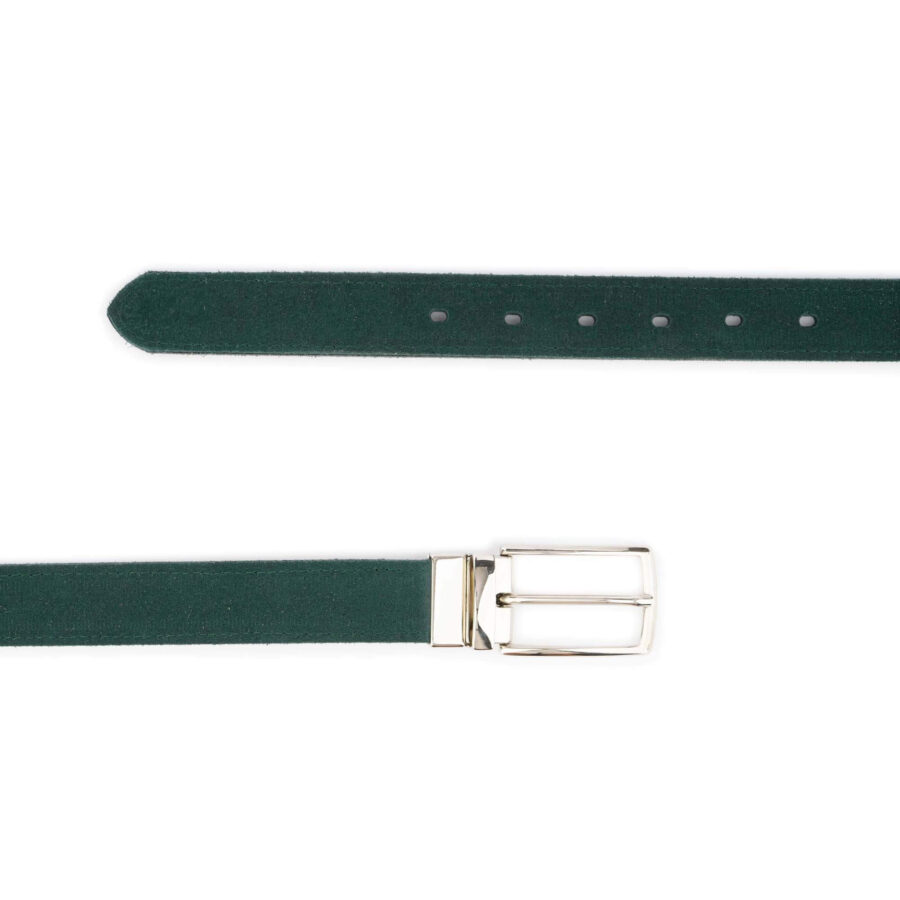 dark green suede mens leather reversible belt 2