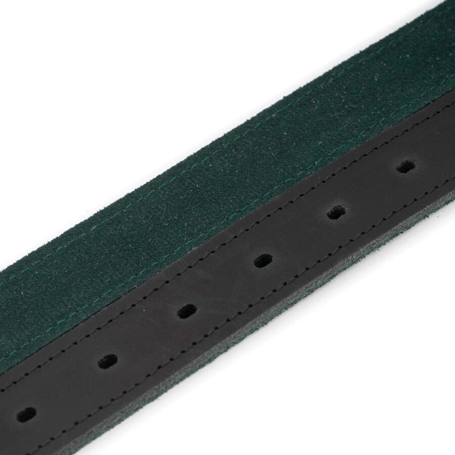 dark green suede mens leather reversible belt 3