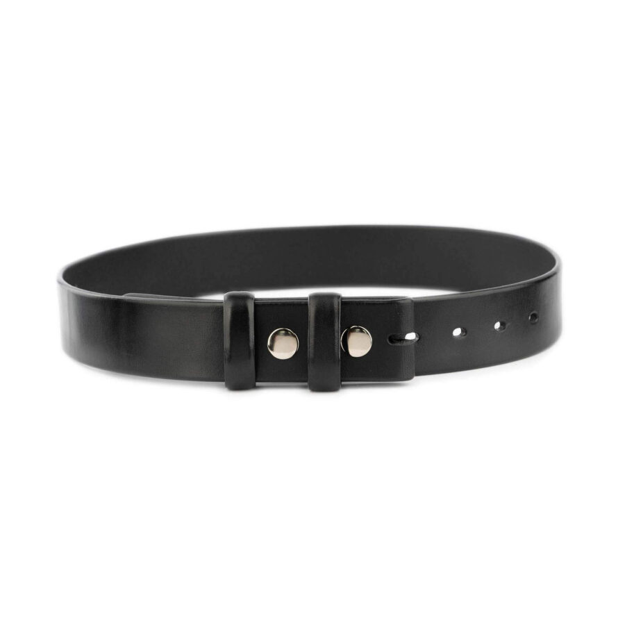 leather belt with snaps black thick 1 1 2 inch 1 14 02092024 AML