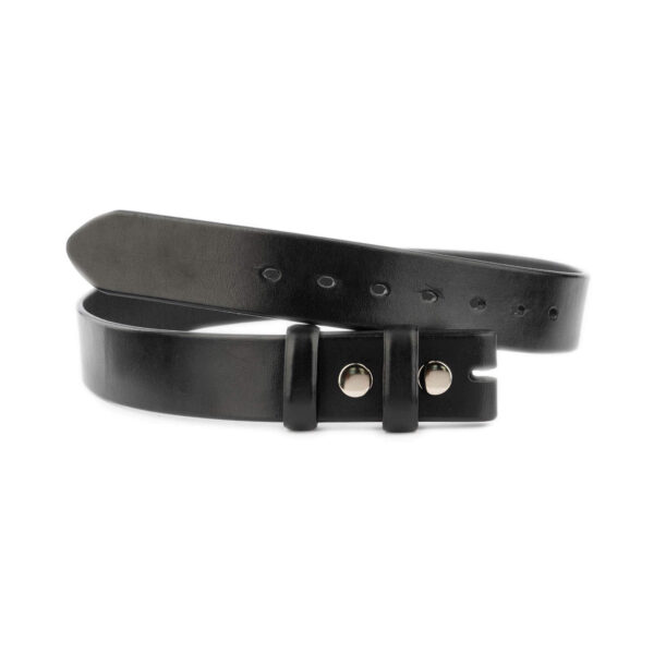 leather belt with snaps black thick 1 1 2 inch 2