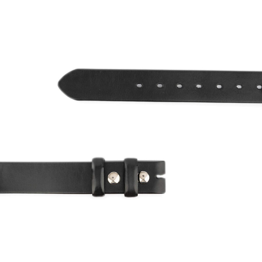 leather belt with snaps black thick 1 1 2 inch 3