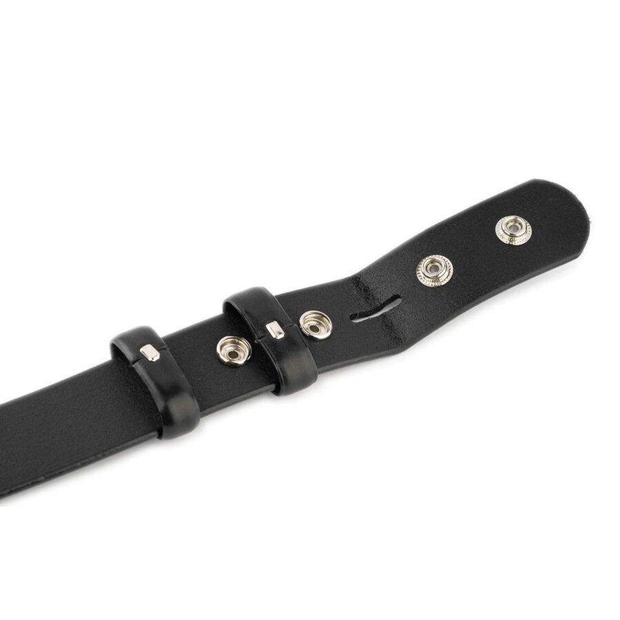 leather belt with snaps black thick 1 1 2 inch 6