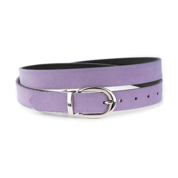 lilac suede ladies reversible belt 1 30 VEL6292 PUL2680 MAG11862