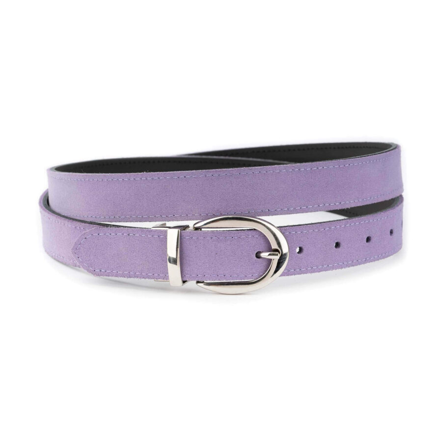 lilac suede ladies reversible belt 1 30 VEL6292 PUL2680 MAG11862