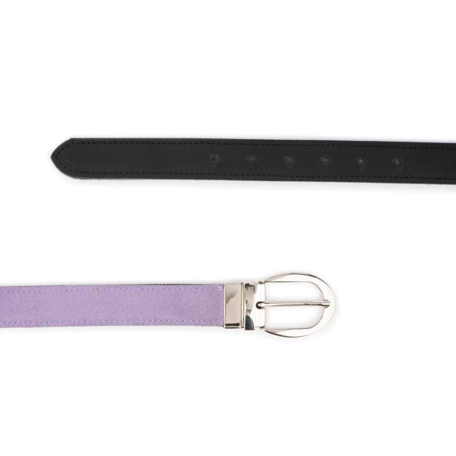 lilac suede ladies reversible belt 3