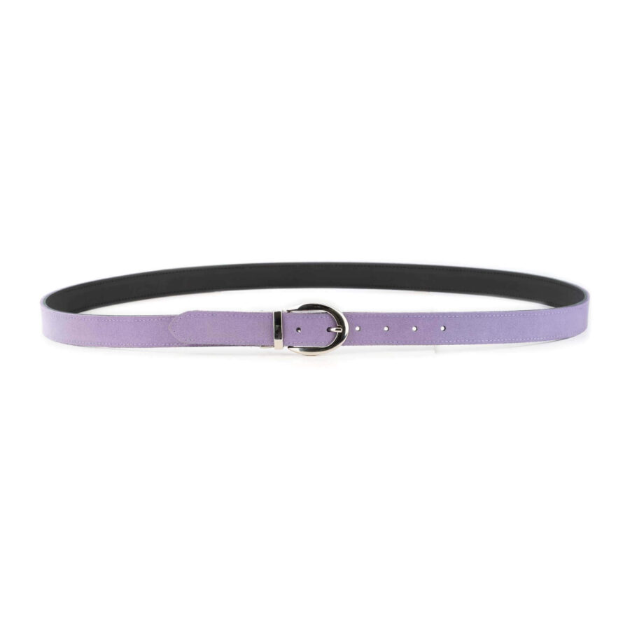 lilac suede ladies reversible belt 5