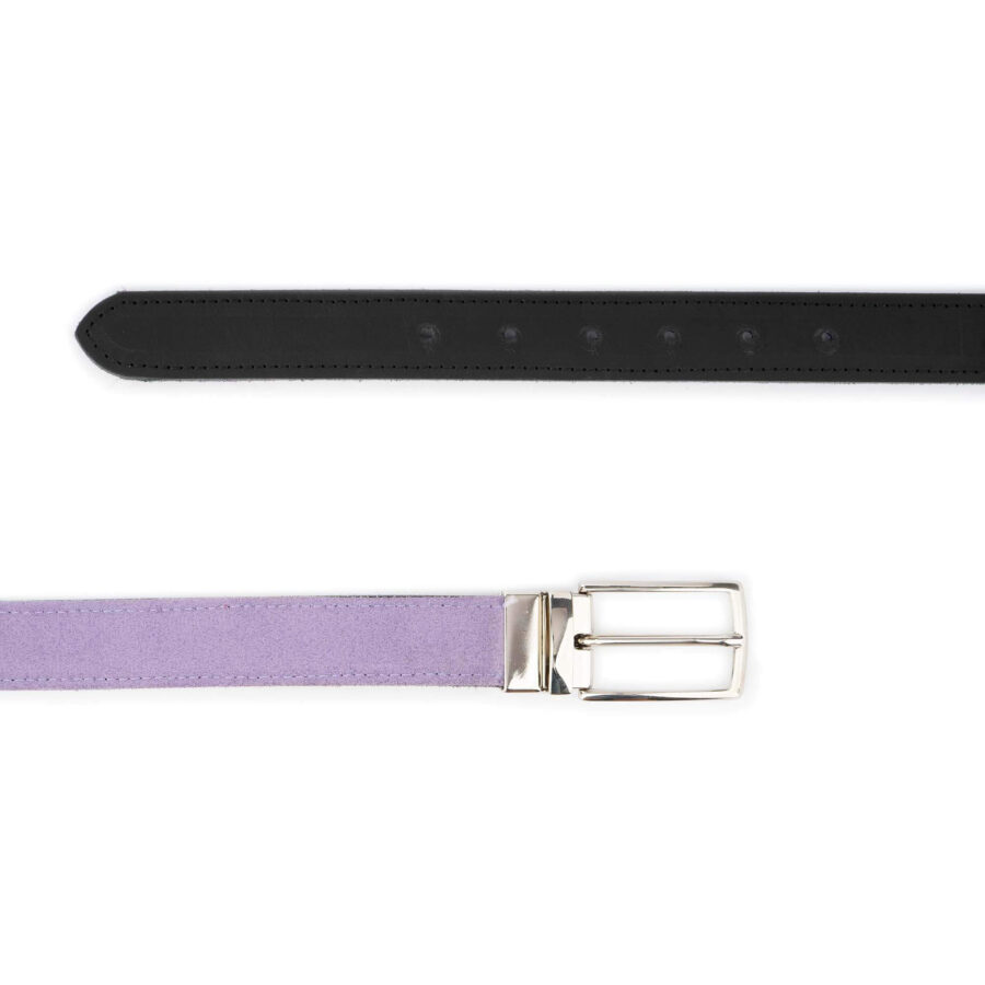 lilac suede mens reversible belt 3