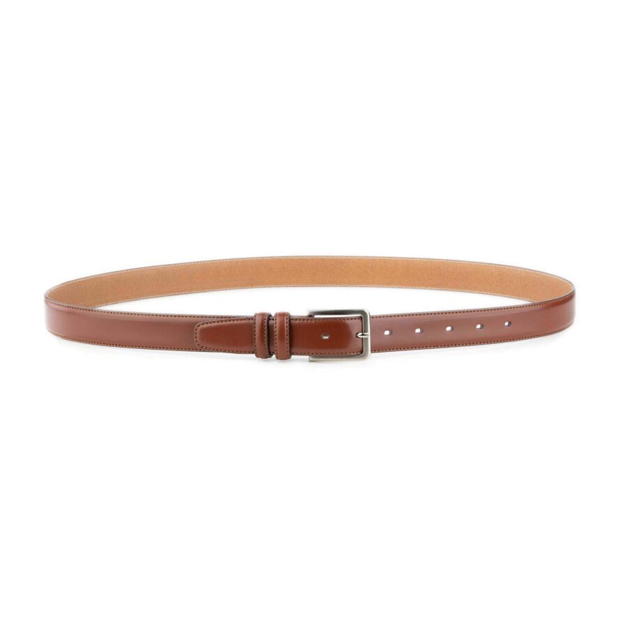 mens light brown dress belt with stitching 1 3 8 inch 4