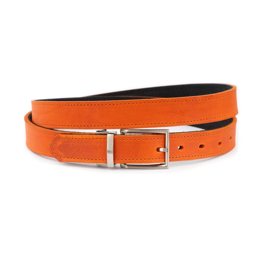 orange mens reversible belt italian buckle 1 30 FET7695 VEL3504 MAG12055