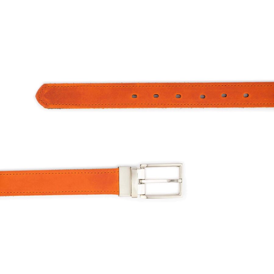 orange mens reversible belt talian buckle 2