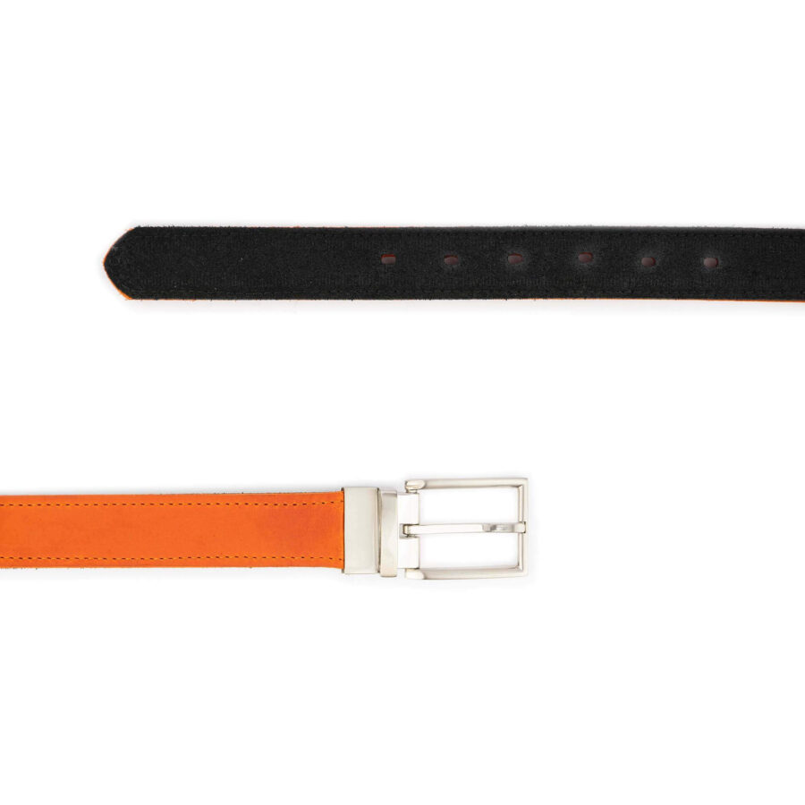 orange mens reversible belt talian buckle 3