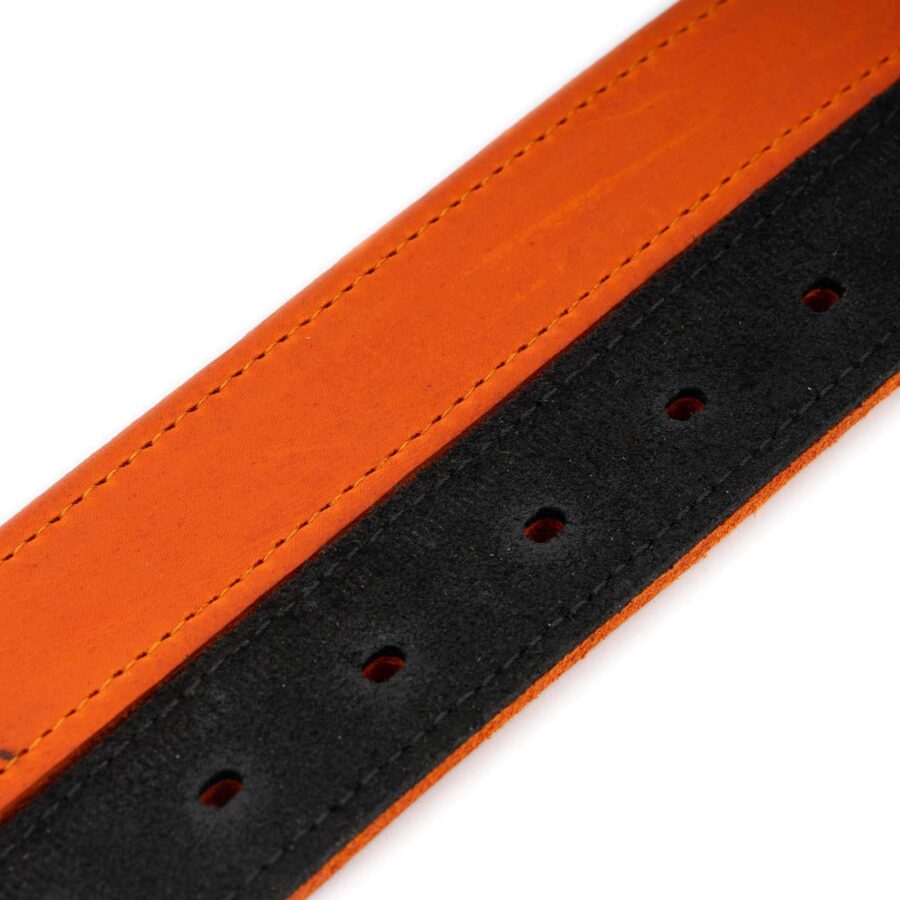 orange mens reversible belt talian buckle 4