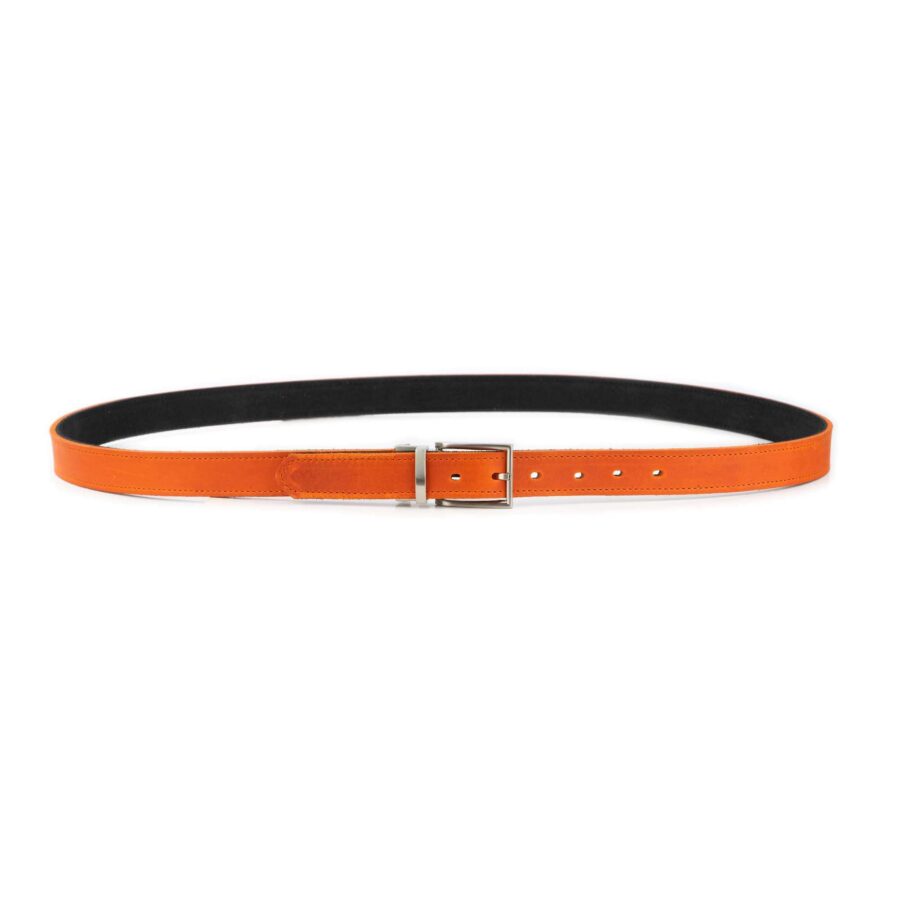 orange mens reversible belt talian buckle 5