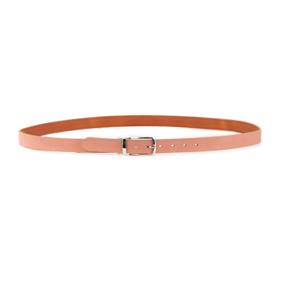 pale pink suede mens leather reversible belt 6