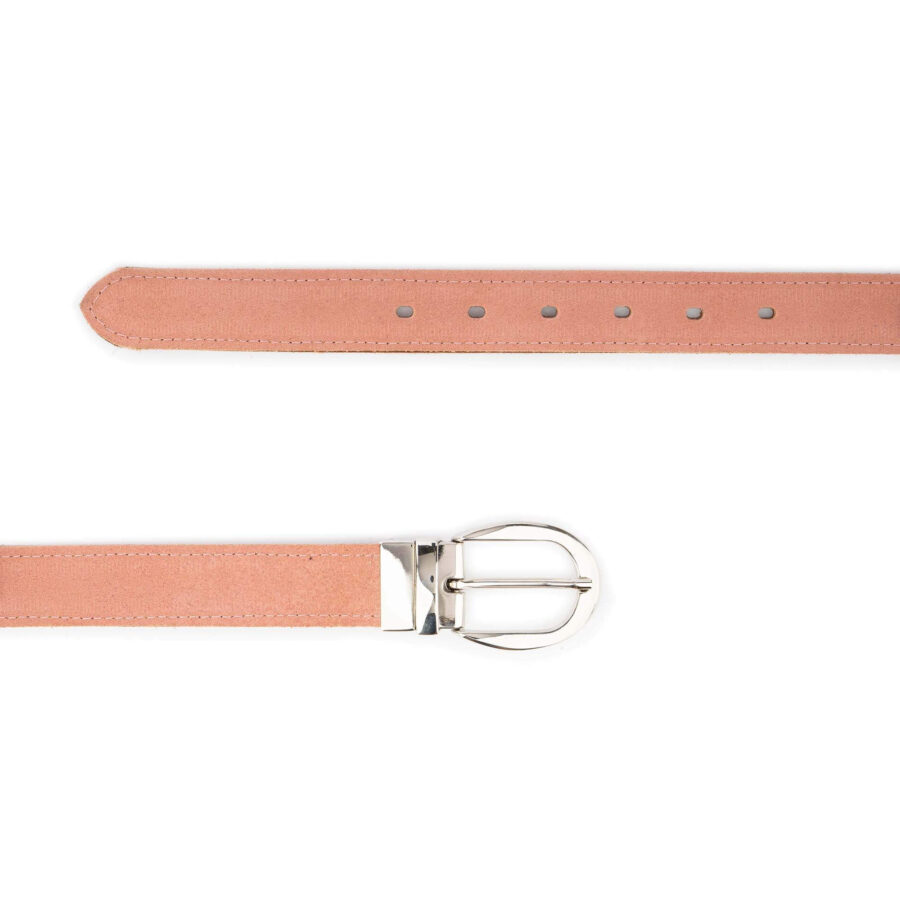 pale pink suede reversible belt womens 3