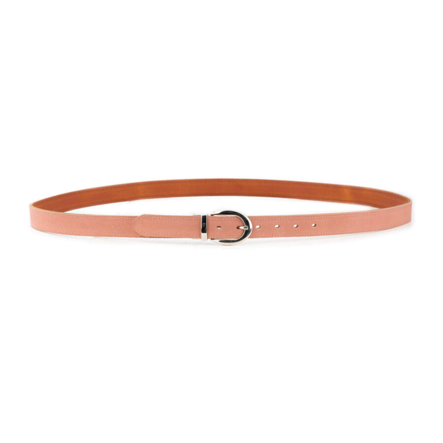 pale pink suede reversible belt womens 6