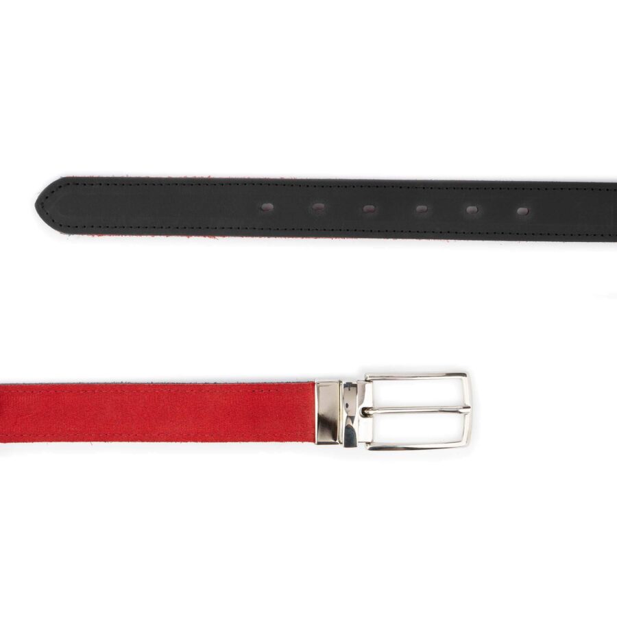 red black suede reversible belt mens 3