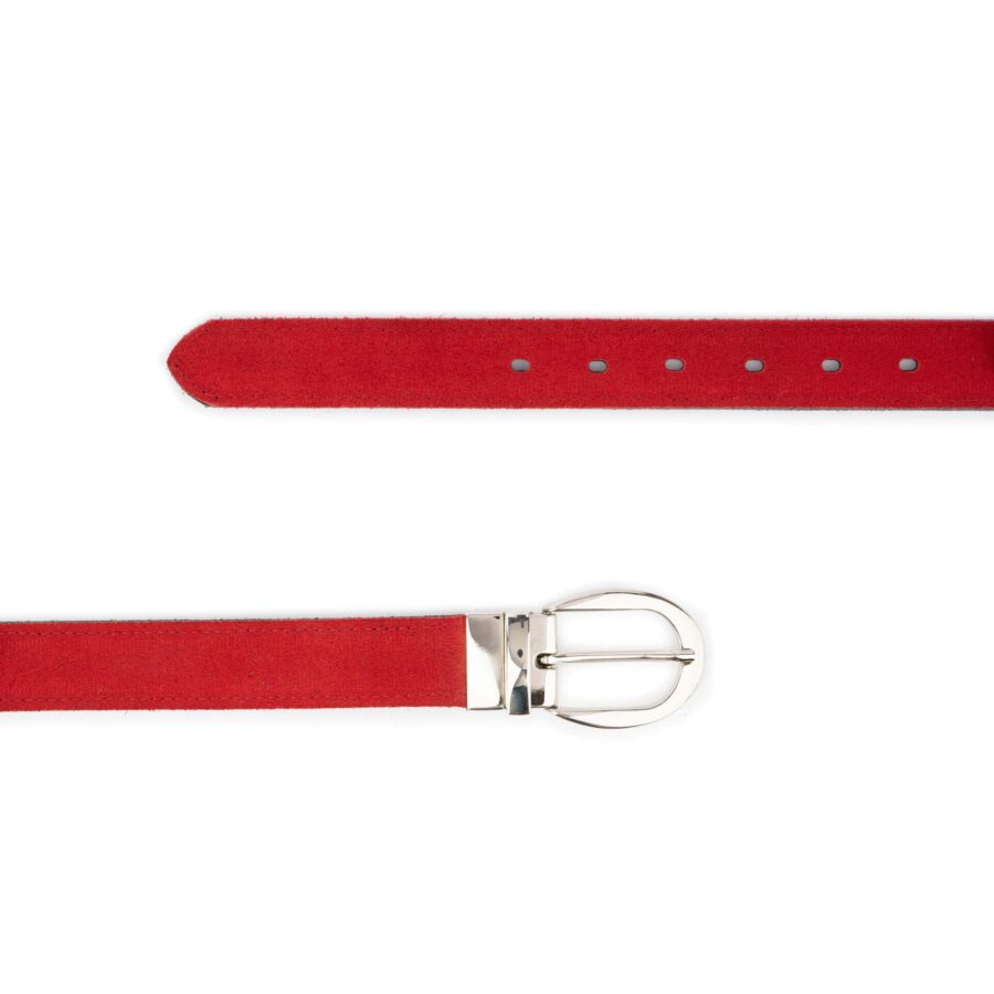 red black suede womens reversible leather belt 2