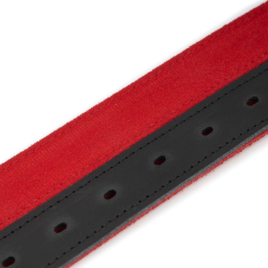 red black suede womens reversible leather belt 4