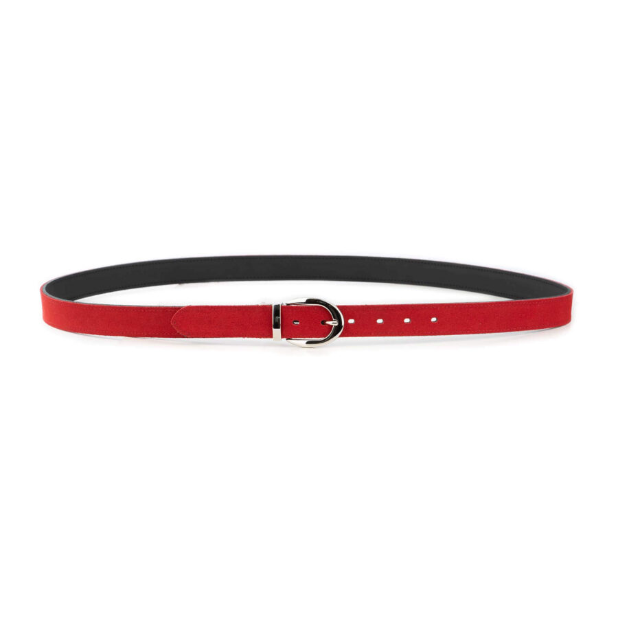 red black suede womens reversible leather belt 5