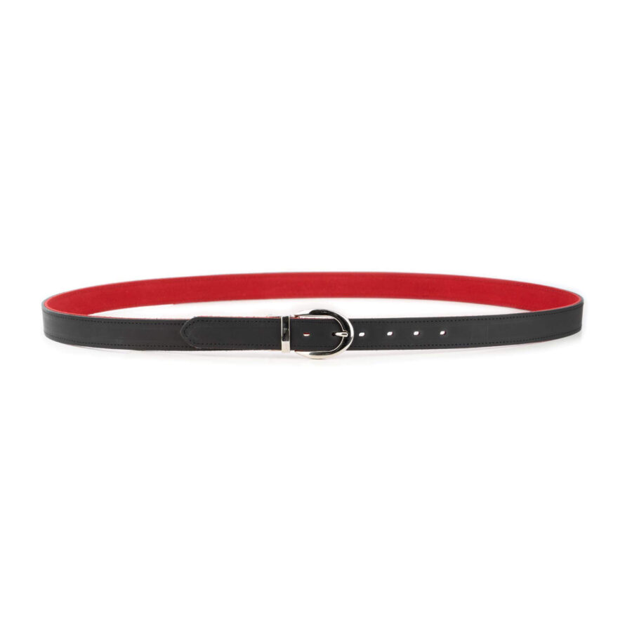 red black suede womens reversible leather belt 6