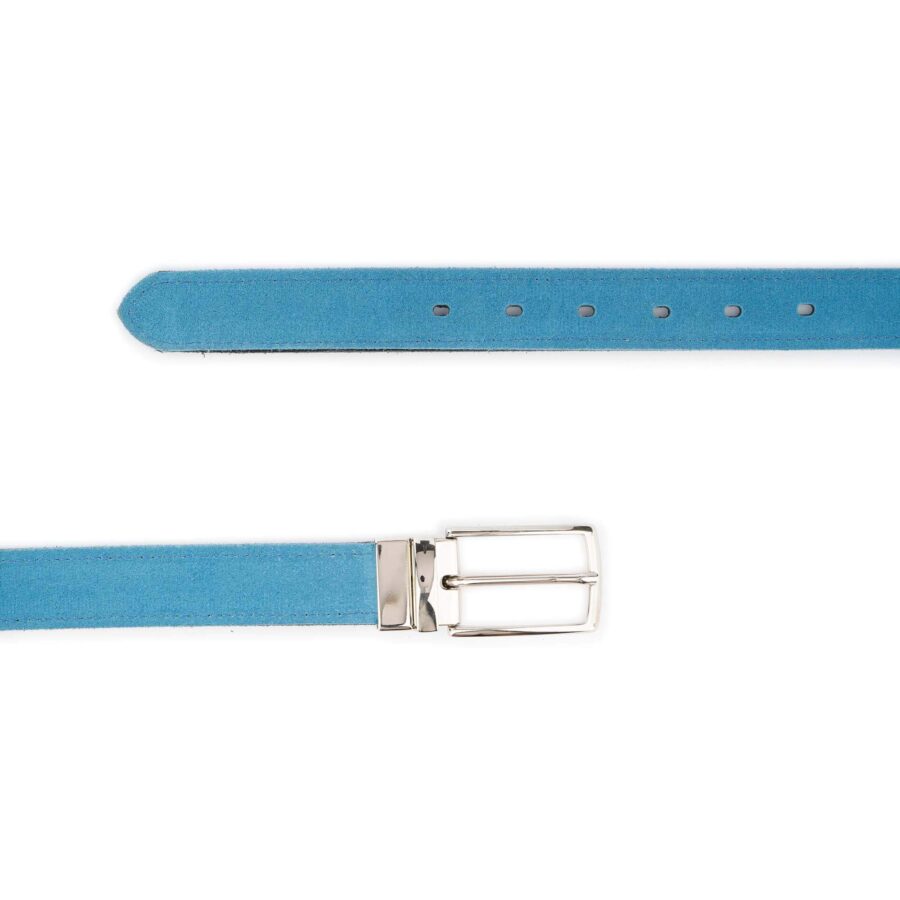 sky blue suede reversible belt mens genuine leather 2