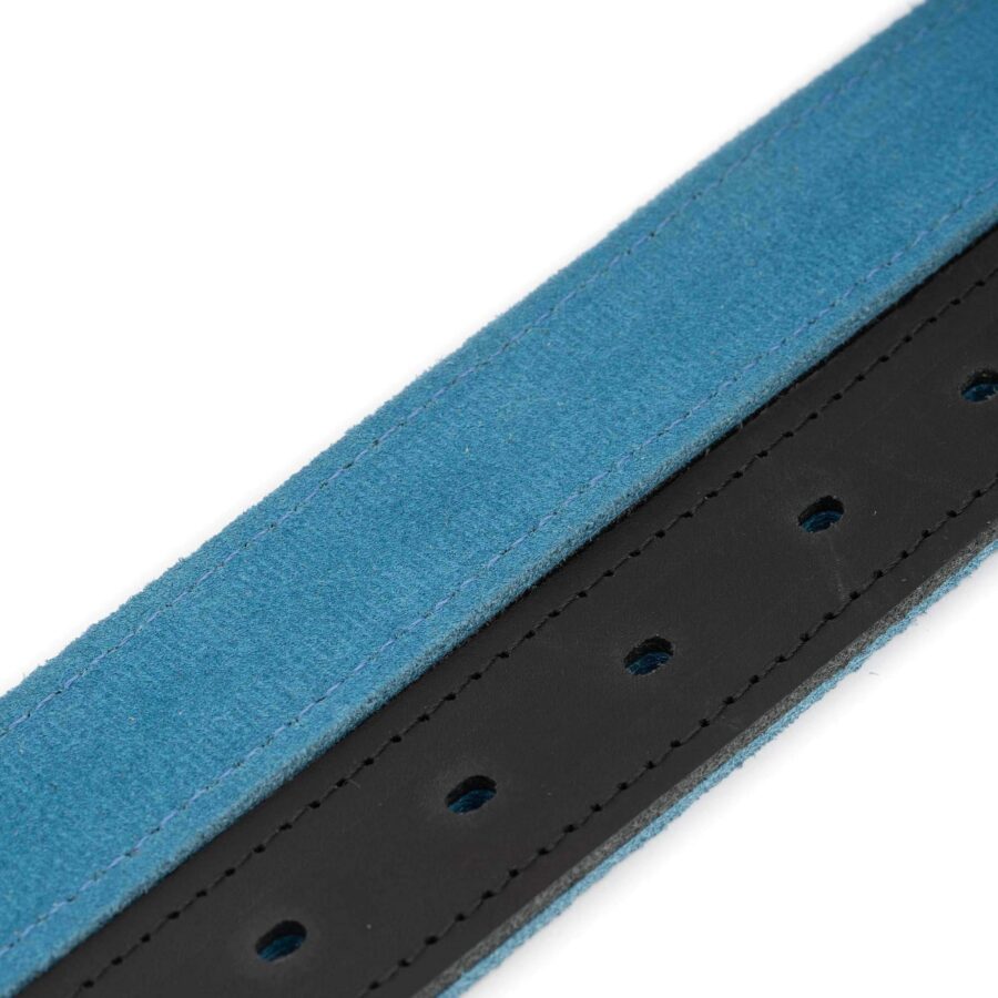 sky blue suede reversible belt mens genuine leather 4