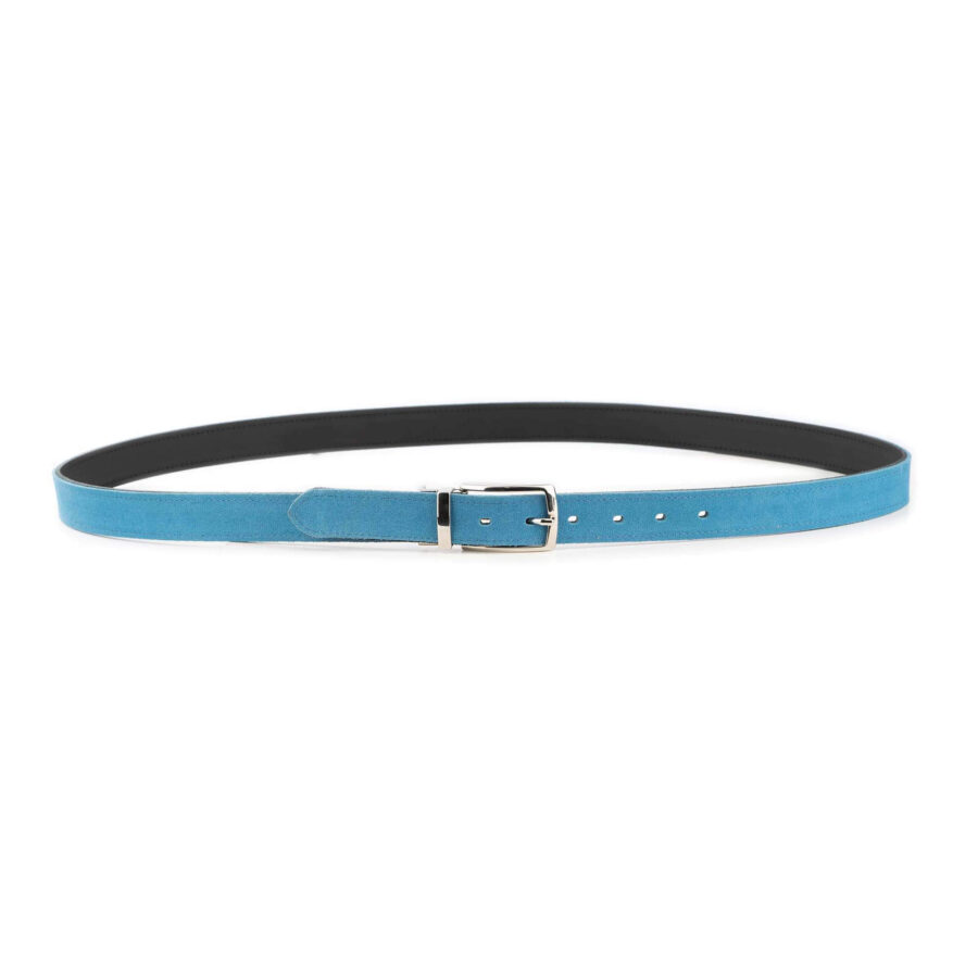 sky blue suede reversible belt mens genuine leather 5