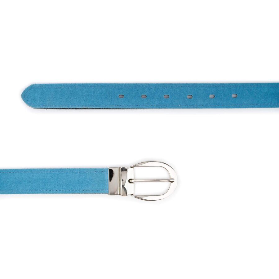 sky blue suede reversible belt women real leather 2