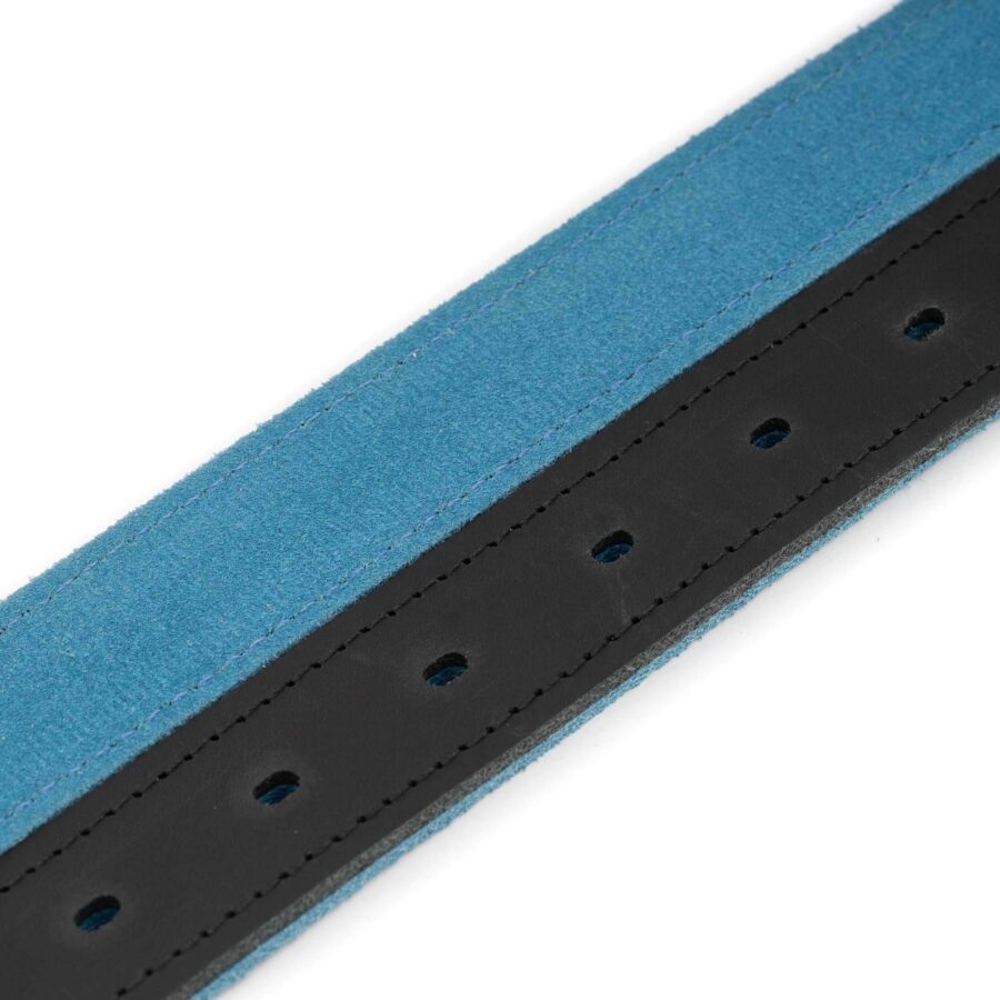 sky blue suede reversible belt women real leather 4