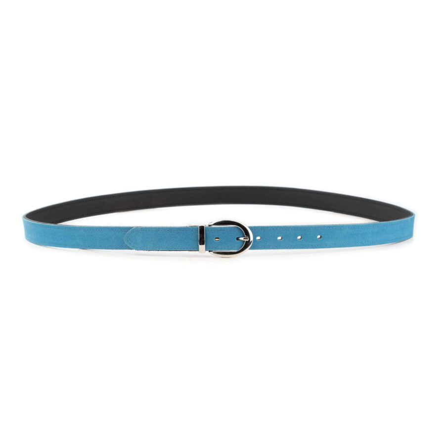 sky blue suede reversible belt women real leather 5