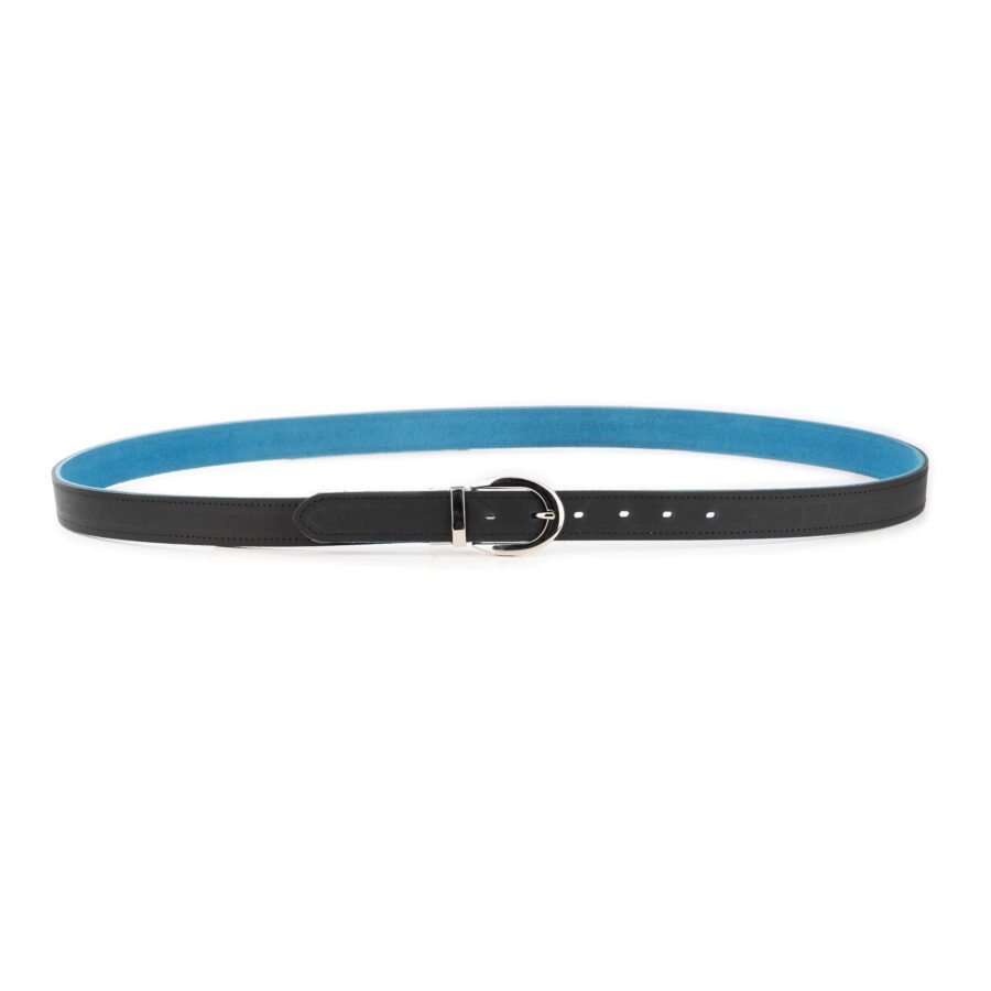 sky blue suede reversible belt women real leather 6