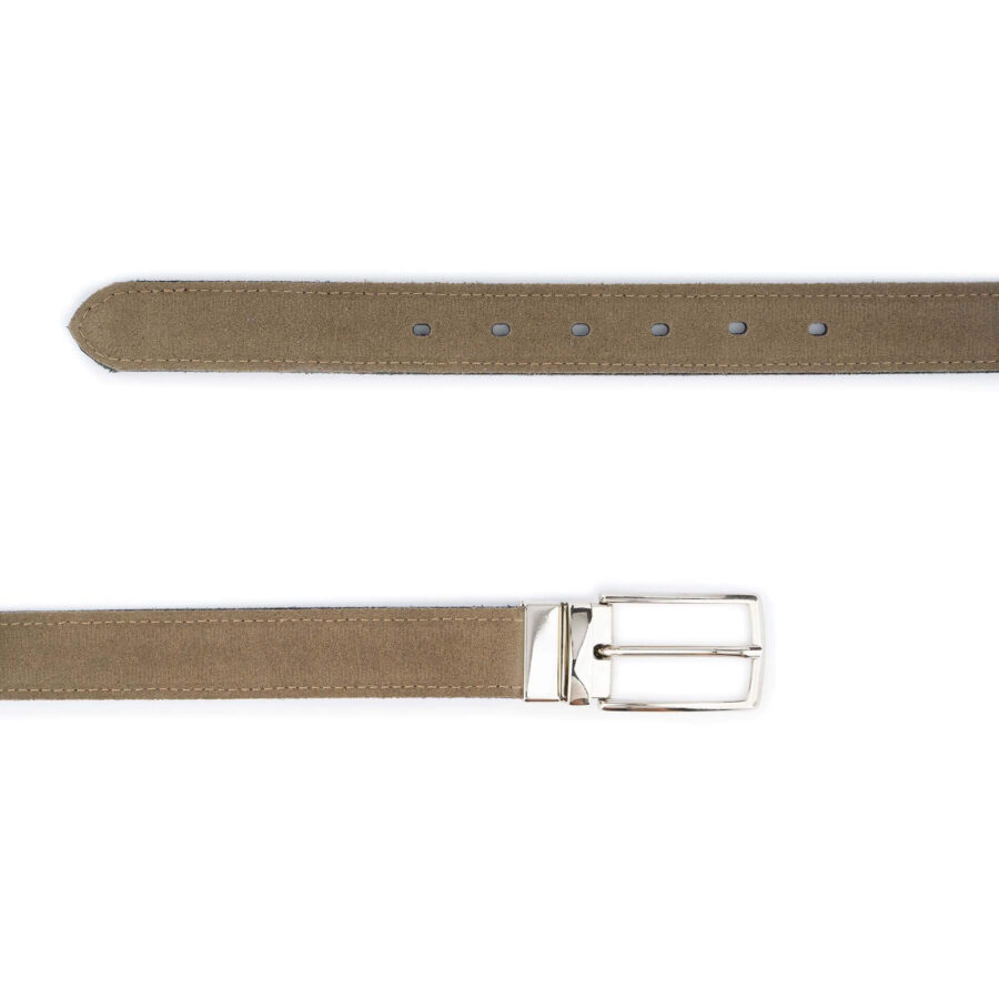 taupe suede suede mens reversible belt real leather 2