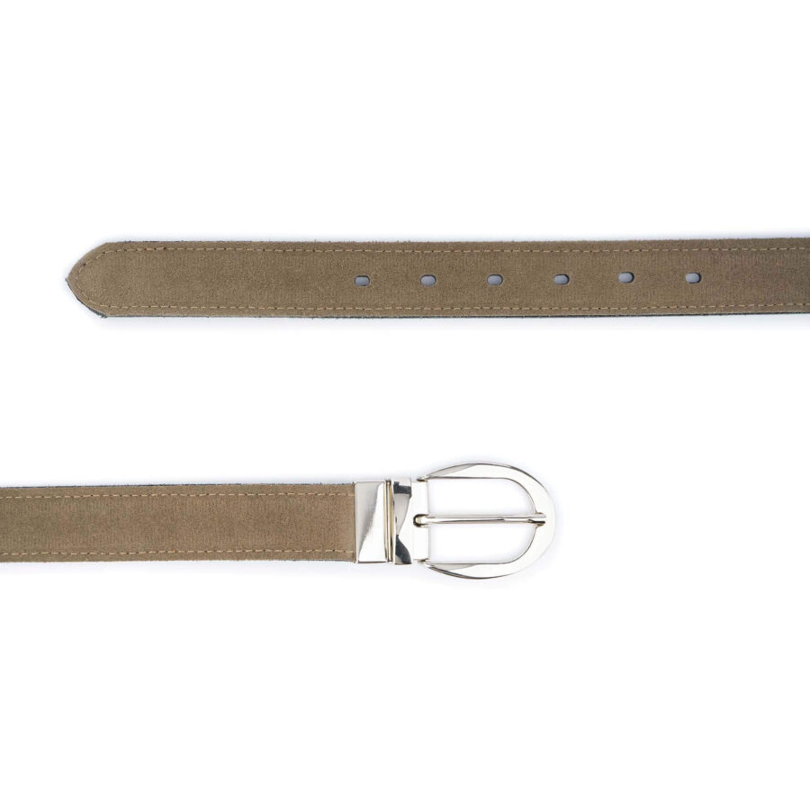 taupe suede womens reversible leather belt 2